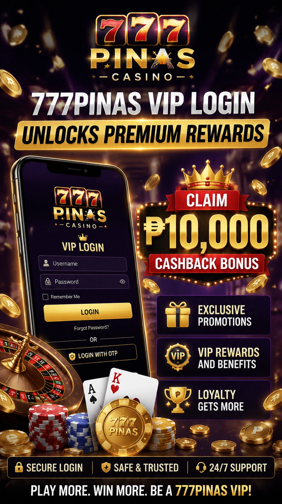 777PINAS support image for registration login and payment review