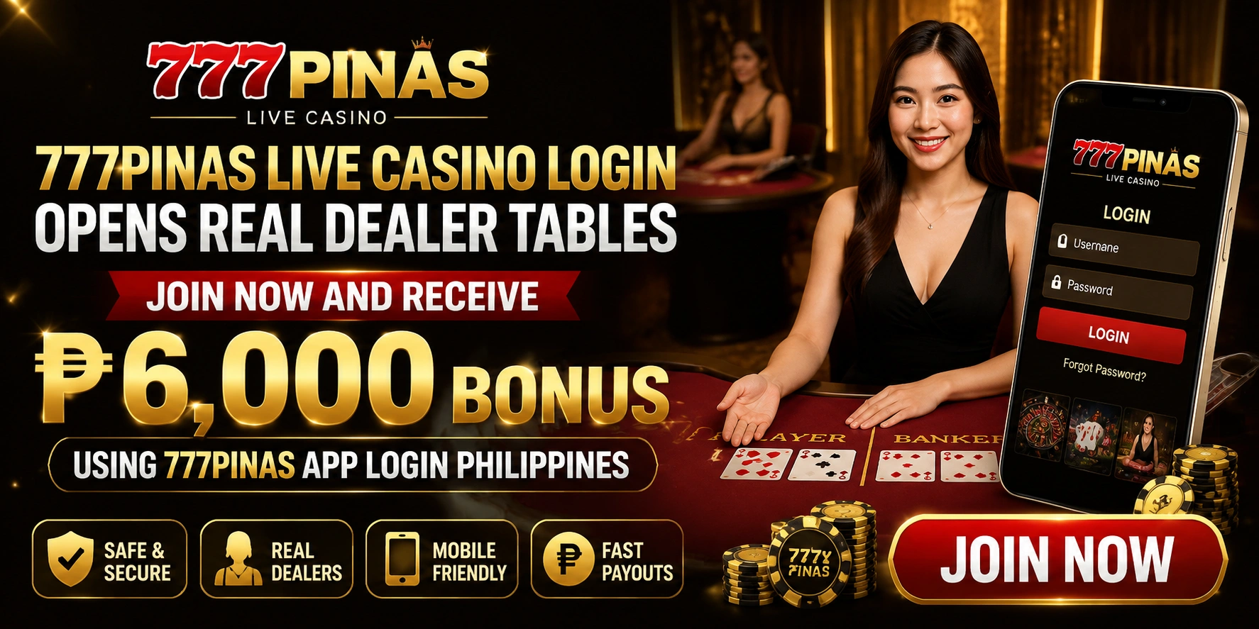 777PINAS Casino mobile live casino view